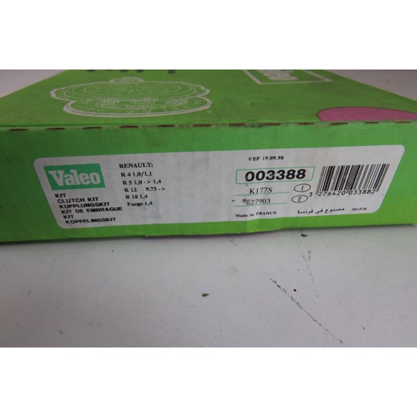 Kit d'embrayage Dacia 1.300 Renault 4 5 12 15 18 CODE 003388 K177S