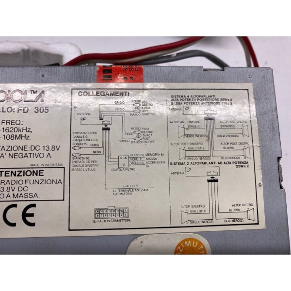 audiola FD 305  autoradio, car audio,con scatola