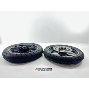 COPPIA CERCHI RUOTE CON GOMME NUOVE YAMAHA YBR 250...