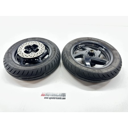 FRONT AND REAR WHEEL PAIR WITH NEW HONDA JAZZ 250 TIRES