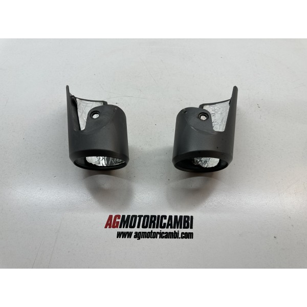 PAIR EXHAUST MUFFLER END COVERS APRILIA SHIVER...